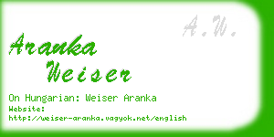 aranka weiser business card